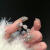 buhesyt2024新款锆石开口戒指女生潮轻奢感时尚宝石食指环小众设计 闪钻爱心方块戒指