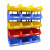 零件盒货架斜口塑料收纳盒螺丝盒加厚分格组合式配件物料盒工具箱 A6红色【250*150*120】MM