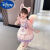 迪士尼（Disney）玲娜贝儿童装短袖洛丽塔公主裙女童洋气连衣裙2023新款小女孩礼服 粉色+尾巴 130cm
