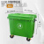 环卫垃圾桶660L商用大号1100升带盖垃圾箱工业室外环卫市政专用桶 1100L特厚绿色/灰色 二年