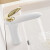 牧誉（MUYU）铜面盆水龙头洗手盆金色卫生间台上盆高轻奢黑色水龙头冷热 圆弧 白色 (标准)