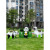 定制户外卡通动物熊猫分类垃圾桶玻璃钢雕塑游乐园商场用美陈适配 定制宝蓝色 83背篓男兔垃圾适配