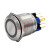 不锈钢金属按钮带灯GQ22-11EZ复位防水电源开关自锁6脚22mm 红色环形灯 复位式按钮带线连接器ACDC