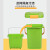 百金顿 手提厨房垃圾桶 厨余分类垃圾桶带滤网 客厅茶叶滤水桶 室内干湿分离带盖垃圾桶 绿色10升