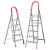 梯子折叠伸缩人字梯加厚不锈钢室内多功能步加高3米爬梯 铝合金特厚加粗加宽防滑踏板5步