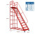 仓库超市库房登高车 可拆卸理货取货梯子 轮可移动平台登高梯定制 平台离地3米宽0.8米红色