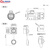 凌科LP20防水航空插头插座2/3/4/5/7/8/9/12芯快速插拔圆形IP68连接器 LP20型2芯法兰正装
