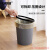 安赛瑞 垃圾桶 简约无盖压圈纸篓 厨房卫生间客厅条纹垃圾筒 米色小号 7F00181