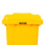 兰诗（LAUTEE）XD-9799 黄色诊所垃圾桶 医院废弃物大号带轮垃圾桶100升脚踏款