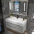 家易仕2024新款 卫生间洗脸盆柜组合卫浴浴室柜小户型实木组合大理石洗 白木纹 1米+台面储物镜柜