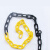 科恩森（KEENSEN）道路安全塑料警示链条隔离链条链子厚8mm 25米长黄黑款