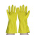 劳保佳 乳胶手套 加强加厚清洁洗碗防水橡胶手套 黄色 XL码 6双装