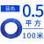 软线柔软多股铜芯RV05 075 1 15 25 4 6平方国标单芯电线 铜0.5平方100米(蓝色)