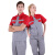 斯卡地尔（Scotoria）半袖工作服套装 分体式夏季半袖舒适高棉TC1501红灰色 1套L码