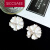 SICCSAEE 白色花朵珍珠耳环女韩版气质甜美简约耳钉大气夸张耳饰配饰品 E1892。栀子花