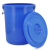 兰诗（LAUTEE）YJ-E132 带盖金属提手大水桶 工业环卫物业垃圾桶 60L蓝色