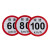 安晟达 限速标识反光警示贴 公路货车客车尾圆形标志贴 (2张)限速60km/h