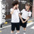 小儿郎（XiaoErLang） 幼儿园园服夏装2024新款短袖裤裙儿童班服小学生校服运动时尚款 男红色 110