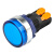 蓝波22mm电源工作指示灯9 24V平面球面发光LED塑料信号灯AD16圆形大面球形快接端子 塑料圆平头-蓝光