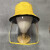 悦常盛防护帽子大人疫情防护装备外出防飞沫防护帽隔离季挡风面部罩 渔夫帽粉色58cm