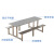 鹰嘴龙简易餐桌  食堂制式不锈钢餐桌椅组合不锈钢连体餐桌 桌面1.8*0.8米 六人座