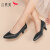 红蜻蜓女鞋正装高跟鞋女尖头皮鞋女士高跟气质舒适职业鞋子 黑色WFB32420 35