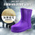 定制适用于女士雨鞋冬季加绒保暖雨靴中筒防滑水鞋加厚EVA泡沫靴 加棉紫色 40.41