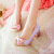 小女孩穿的鞋子春季韩版大童蝴蝶结儿童鞋女童皮鞋小女孩高跟鞋公主鞋舞蹈表演鞋 粉色跟高5厘米 28