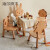 维莎儿童全实木儿童凳子北欧家用宝宝凳子靠背椅现代简约榉木动物坐凳 儿童椅子【恐龙]