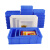 京顿周转箱塑料箱加厚工具零件收纳箱物料盒蓝色带盖子塑胶箱筐子245*170*75mm 