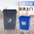 8L10L15L无盖塑料垃圾桶/工业用垃圾筒/学校酒店用垃圾桶 40L-A深蓝+黄小盖42*31cm