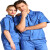 聚远（JUYUAN）20106/工作服套装短袖薄款纯棉809   可印字    10套起订 蓝短袖套装 S