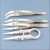 阿力牛 ASY-004 不锈钢陶瓷镊子 实验室耐高温镊子 白色尖头(3个装) 