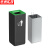 京洲实邦【 灰桶配绿色直投】立式商用不锈钢垃圾桶ZJ-0011