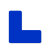 昊鹰 6S四角定位贴 管理定位贴纸桌面定置标签标识直角T型L型十字 型标志贴3*1cm 蓝色L型 100个 