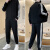 韩酷森（HOONKOSE）品牌运动套装男士卫衣开衫外套2023新款宽松休闲运动服两件套 黑色 4XL