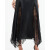 AllSaints女士时尚性感长裙 Jasmine Silk 茉莉花混纺蕾丝超长吊带连衣裙 黑色 0