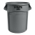 乐柏美Rubbermaid垃圾桶大号商用厨房塑料庭院带盖带轮大容量 灰色208L桶