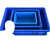 加厚零件盒周转箱物料盒收纳盒配件筐塑料盒长方形五金工具盒 外径600*400*120 蓝色