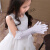 定制适用儿童小手套幼儿园演出白色长手套女童公主裙礼服舞蹈礼仪 长蕾丝蝴蝶结 4-9岁