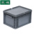 震迪平盖物流箱灰色零件箱搬运周转箱塑料箱子400*300*230可定制