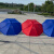 谋福 应急用大雨伞 遮阳伞 户外商用摆摊圆伞 沙滩伞广告伞2.4米红色/三层架/银胶布(不含底座）