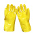 者也 浸胶工业橡胶手套 防水防油耐酸碱加厚浸塑手套黄色（5双）