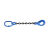 品尔优/PPU 100级单腿链条成套索具（羊角安全钩）UCG1-06 载重1.4T 蓝色 UCG1-06-2m 15 