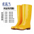 宏益飞 雨鞋 高筒食品雨靴 食品厂专用防滑防水鞋 白色黄色卫生工作胶鞋水靴 高筒白加棉 36 