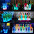 发光冰桶12支装啤酒桶酒吧LED充电24支鸡尾酒槽KTV大号苏打酒香槟 紫色 24支4x6方型 七彩