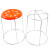 海斯迪克 HKCL-403 实心钢筋小圆凳 八孔四柱可套叠加橘色塑料壳铁凳子 餐凳 1张