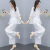 JYMMU广州十三行高端女装40岁女人穿的气质女装休闲单两件套棉麻套装女 白色上衣白色裤子 XL 建议125-140斤