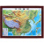 臻工品 高档木边框立体地图中国地形世界地形 3D凹凸三维地貌地图 单位：个 1.2m*0.9m 