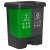 科力邦（Kelibang） 分类垃圾桶 大号脚踏式60L易腐其他垃圾桶带盖双桶环卫户外垃圾桶翻盖 KB1201 绿灰